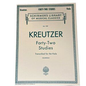Kreutzer 42 Studies Transcribed for the Viola Method Book Schirmer Library 1737